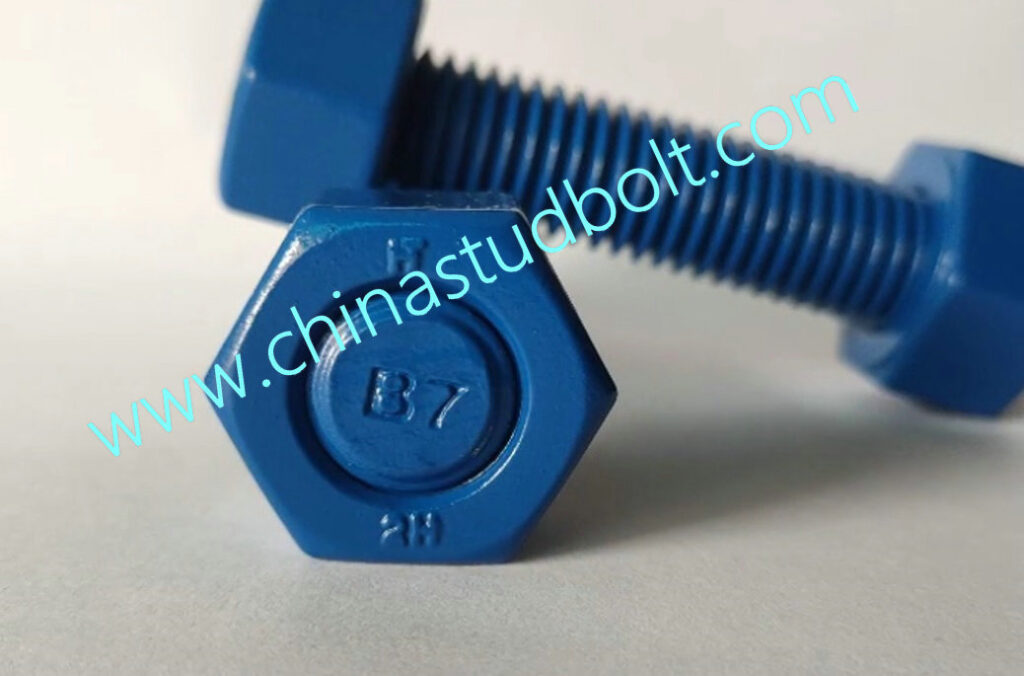 FCC PTFE Xylan 1070 Blue coated A193 B7 Stud bolt