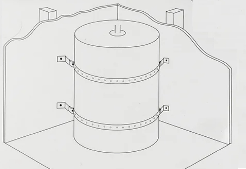 Stainless steel 2 strap Cylinder Seismic Restraint Kits