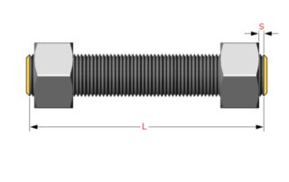 Stud Bolts Dimensions chart for RF-RTJ flanges ASME B16.5